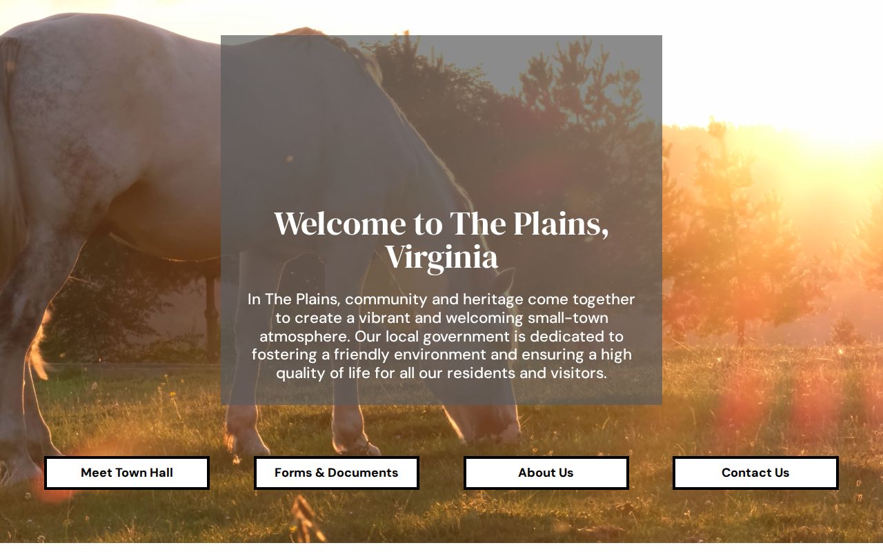 The Plains warrant records context: official town statement that Fauquier County provides services