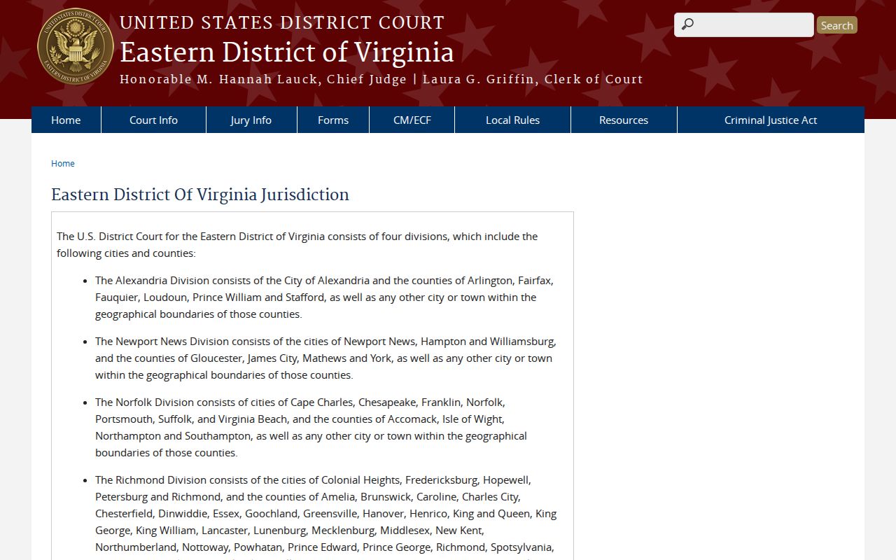Fauquier County warrant records federal Alexandria Division information
